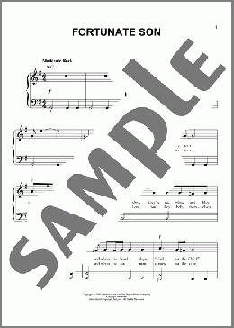 Fortunate Son(Creedence Clearwater Revival) 楽譜 ピアノ（ソロ） ダウンロード