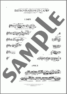 Improvisation Et Caprice(Eugene Bozza) 楽譜 アルトサックス（ソロ） ダウンロード