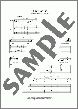 American Pie(Don McLean) 楽譜 その他 ダウンロード