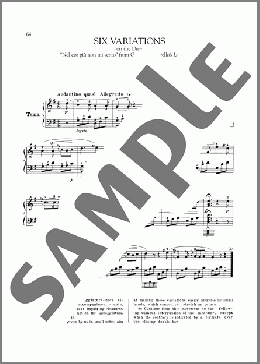 Six Variations On ”Nel Cor Piu Non Mi Sento”(Ludwig van Beethoven) 楽譜 ピアノ（ソロ） ダウンロード