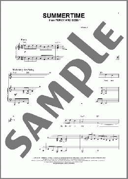 Summertime [Jazz version] (arr. Brent Edstrom)(Ira Gershwin/DuBose Heyward/Dorothy Heyward/George Gershwin) 楽譜 ピアノ & ボーカル ダウンロード