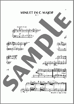 Minuet In G Major, K. 1(Wolfgang Amadeus Mozart) 楽譜 ピアノ（ソロ） ダウンロード