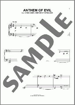Anthem Of Evil (from The Rise Of Skywalker)(John Williams) 楽譜 ピアノ（ソロ） ダウンロード