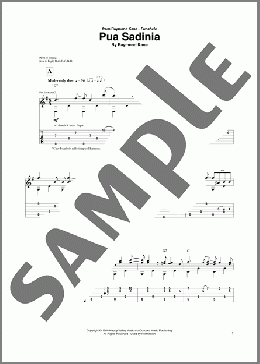 Pua Sadinia(Raymond Kane) 楽譜 ギター（その他） ダウンロード