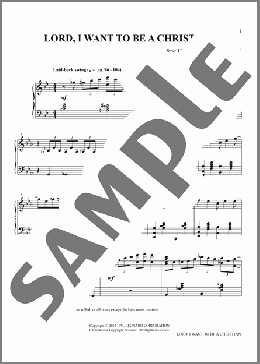 Lord, I Want To Be A Christian (arr. Brad Nix)(Traditional Spiritual) 楽譜 ピアノ（ソロ） ダウンロード