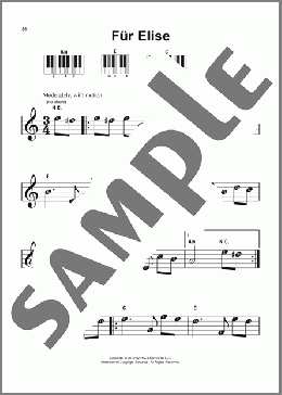 Fur Elise, WoO 59(Ludwig van Beethoven) 楽譜 ピアノ（ソロ） ダウンロード