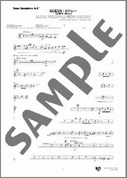 QUEEN・メドレー(Tenor Saxophone in B♭)(QUEEN) 楽譜 吹奏楽（パート） ダウンロード 定額サブスク