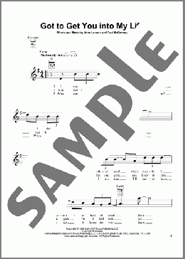 Got To Get You Into My Life(The Beatles) 楽譜 ウクレレ（弾き語り） ダウンロード