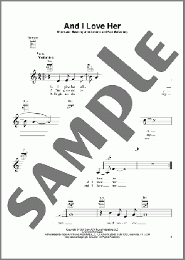 And I Love Her(The Beatles) 楽譜 ウクレレ（弾き語り） ダウンロード