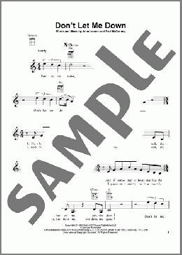 Don't Let Me Down(The Beatles) 楽譜 ウクレレ（弾き語り） ダウンロード