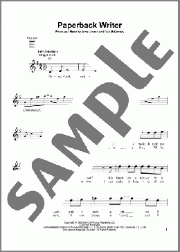 Paperback Writer(The Beatles) 楽譜 ウクレレ（弾き語り） ダウンロード