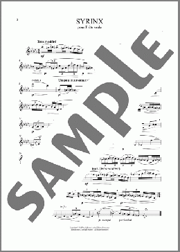 Syrinx(Claude Debussy) 楽譜 フルート ダウンロード