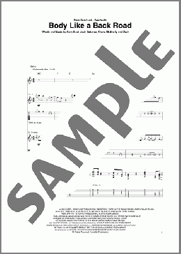 Body Like A Back Road(Sam Hunt) 楽譜 ギター（ソロ） ダウンロード
