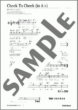 Cheek To Cheek (移調バージョン in A♭)(Irving Berlin) 楽譜 メロディ 中級 ダウンロード