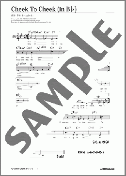Cheek To Cheek (移調バージョン in B♭)(Irving Berlin) 楽譜 メロディ 中級 ダウンロード