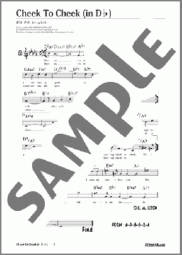 Cheek To Cheek (移調バージョン in D♭)(Irving Berlin) 楽譜 メロディ 中級 ダウンロード