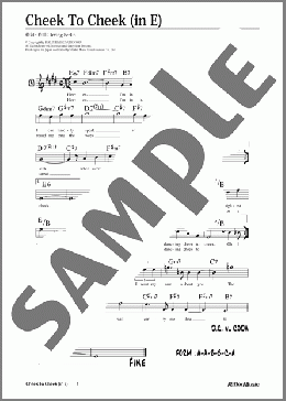 Cheek To Cheek (移調バージョン in E)(Irving Berlin) 楽譜 メロディ 中級 ダウンロード