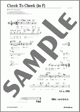 Cheek To Cheek (移調バージョン in F)(Irving Berlin) 楽譜 メロディ 中級 ダウンロード