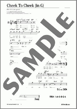 Cheek To Cheek (移調バージョン in G)(Irving Berlin) 楽譜 メロディ 中級 ダウンロード