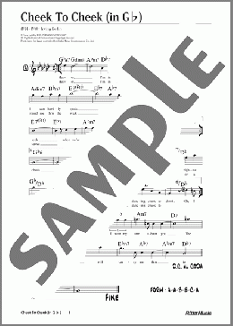 Cheek To Cheek (移調バージョン in G♭)(Irving Berlin) 楽譜 メロディ 中級 ダウンロード