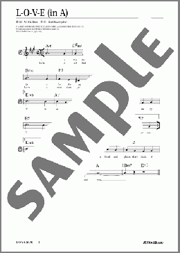 L-O-V-E (移調バージョン in A)(Bert Kaempfert) 楽譜 メロディ 中級 ダウンロード