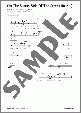 On The Sunny Side Of The Street (移調バージョン in A♭)(Jimmy Mchugh) 楽譜 メロディ 中級 ダウンロード