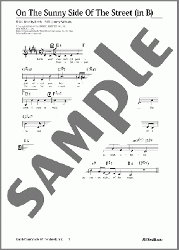 On The Sunny Side Of The Street (移調バージョン in B)(Jimmy Mchugh) 楽譜 メロディ 中級 ダウンロード
