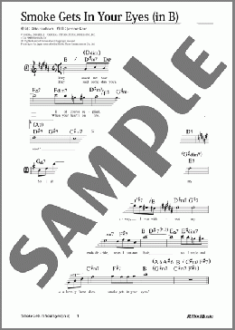 Smoke Gets In Your Eyes (移調バージョン in B)(Jerome Kern) 楽譜 メロディ 中級 ダウンロード