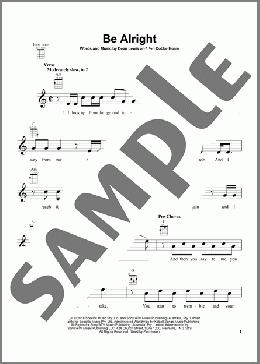 Be Alright(Dean Lewis) 楽譜 ウクレレ（弾き語り） ダウンロード