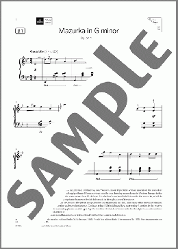 Mazurka in G minor (Grade 6, list B1, from the ABRSM Piano Syllabus 2021 & 2022)(Fryderyk Chopin) 楽譜 ピアノ（ソロ） ダウンロード