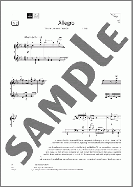 Allegro (Grade 6, list A2, from the ABRSM Piano Syllabus 2021 & 2022)(W. A. Mozart) 楽譜 ピアノ（ソロ） ダウンロード