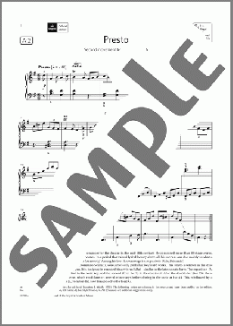 Presto (Grade 5, list A2, from the ABRSM Piano Syllabus 2021 & 2022)(T. A. Arne) 楽譜 ピアノ（ソロ） ダウンロード