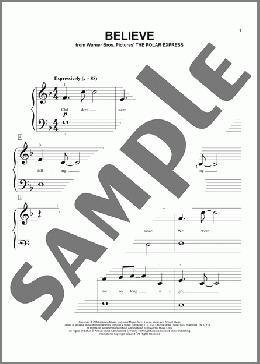 Believe (from The Polar Express) (arr. Phillip Keveren)(Josh Groban) 楽譜 ピアノ（ソロ） ダウンロード