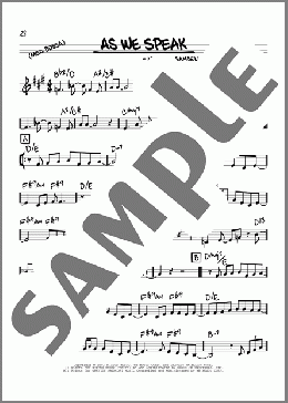 As We Speak(David Sanborn/Michael Sembello) 楽譜 その他 ダウンロード