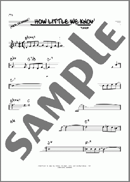 How Little We Know(Johnny Mercer/Hoagy Carmichael) 楽譜 その他 ダウンロード
