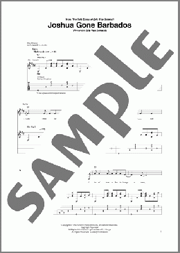 Joshua Gone Barbados(Eric von Schmidt) 楽譜 ギター（ソロ） ダウンロード