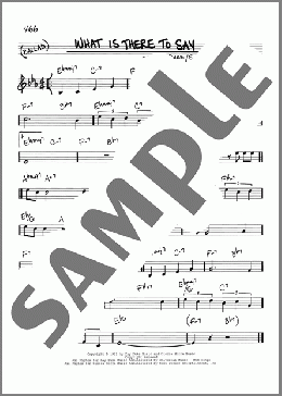 What Is There To Say(Vernon Duke/E.Y. ”Yip” Harburg) 楽譜 その他 ダウンロード