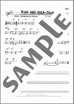 Rum And Coca-Cola(Al Stillman/Jeri Sullavan/Morey Amsterdam/Paul Baron) 楽譜 その他 ダウンロード