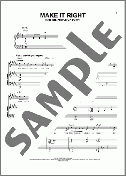 Make It Right (from The Prince Of Egypt: A New Musical)(Stephen Schwartz) 楽譜 ピアノ & ボーカル ダウンロード