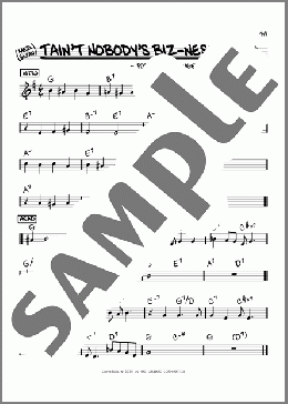 Tain't Nobody's Biz-ness If I Do(Bessie Smith) 楽譜 その他 ダウンロード