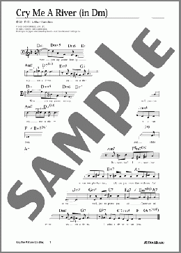 Cry Me A River (移調バージョン in Dm)(Arthur Hamilton) 楽譜 メロディ 中級 ダウンロード