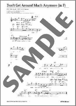 Don't Get Around Much Anymore (移調バージョン in F)(Duke Ellington) 楽譜 メロディ 中級 ダウンロード