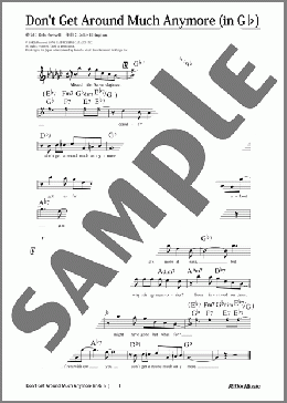 Don't Get Around Much Anymore (移調バージョン in G♭)(Duke Ellington) 楽譜 メロディ 中級 ダウンロード