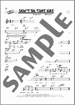 Don't Be That Way (High Voice)(Benny Goodman/Edgar Sampson/Mitchell Parish) 楽譜 その他 ダウンロード