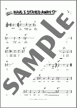 Have I Stayed Away Too Long (High Voice)(Frank Loesser) 楽譜 その他 ダウンロード