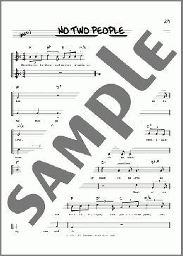 No Two People (High Voice)(Frank Loesser) 楽譜 その他 ダウンロード