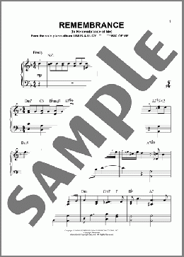 Remembrance (In Remembrance Of Me)(George Winston) 楽譜 ピアノ（ソロ） ダウンロード