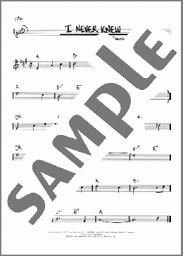 I Never Knew(Gus Kahn) 楽譜 その他 ダウンロード
