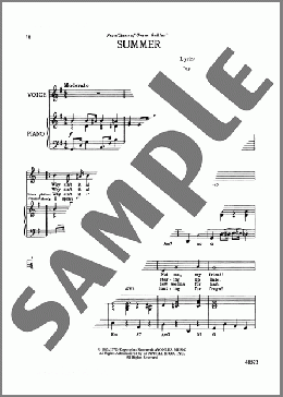 Summer (from Anne Of Green Gables)(Norman Campbell/Donald Harron/Elaine Campbell) 楽譜 ピアノ & ボーカル ダウンロード