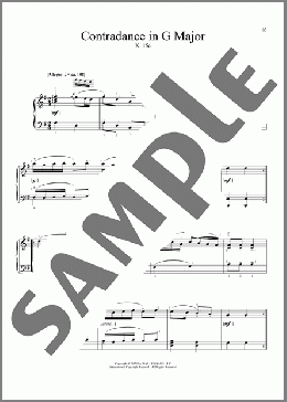 Contradance In G Major, K. 15e(Wolfgang Amadeus Mozart) 楽譜 ピアノ（ソロ） ダウンロード